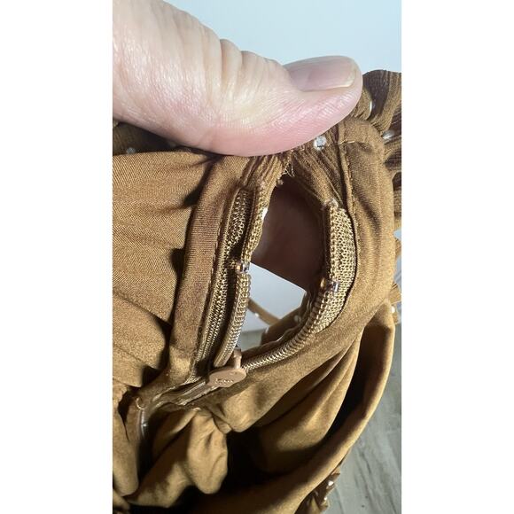 Madewell Size 6 Sophia Cami Tiered Midi Dress in Dot Brown Tie Back Zip *read* - Picture 14 of 15